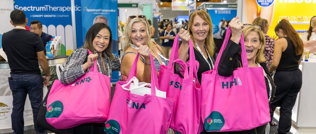 a group of people with show bags at an event on the gold coast australia