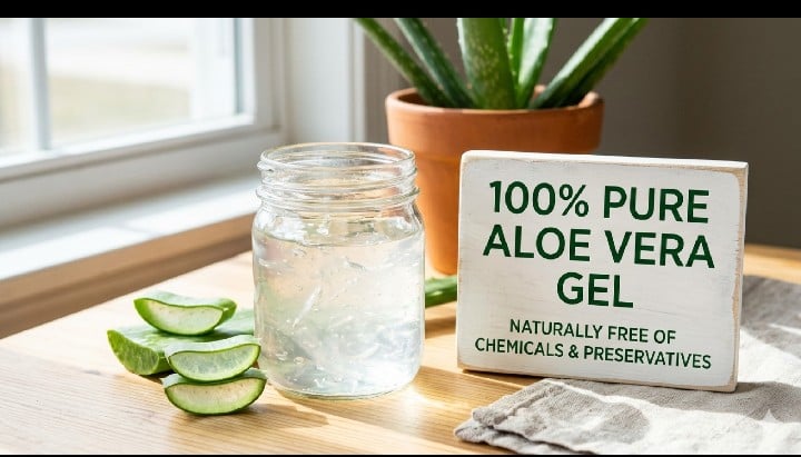 100% Pure Aloe Vera Gel Without Chemicals or Preservatives