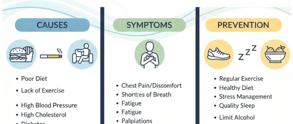 Heart disease, causes of heart disease, symptoms of heart disease, precautions in heart disease.