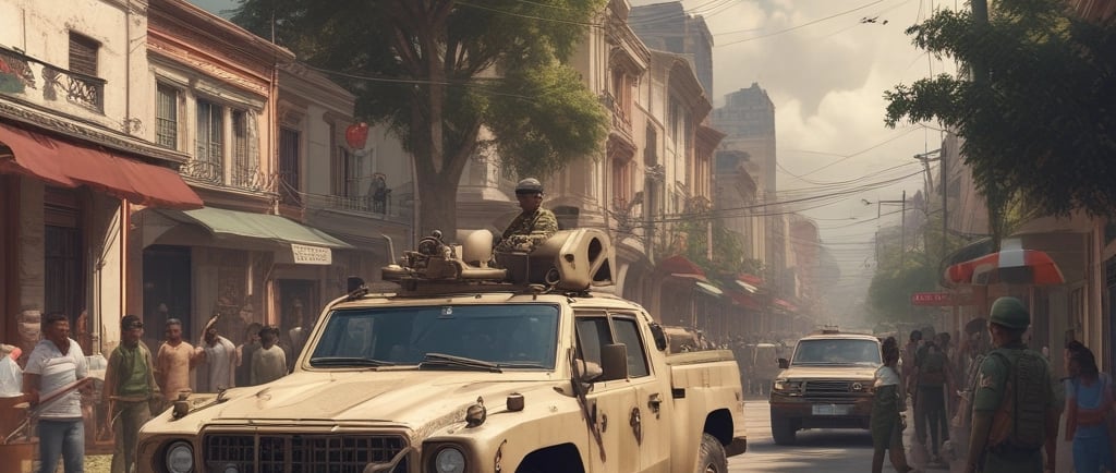 3D text 'fight fascism' with sunset reflection