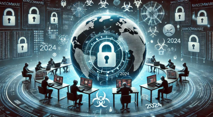 A imagem apresenta um ambiente digital futurista focado em cibersegurança. No centro, há um globo te