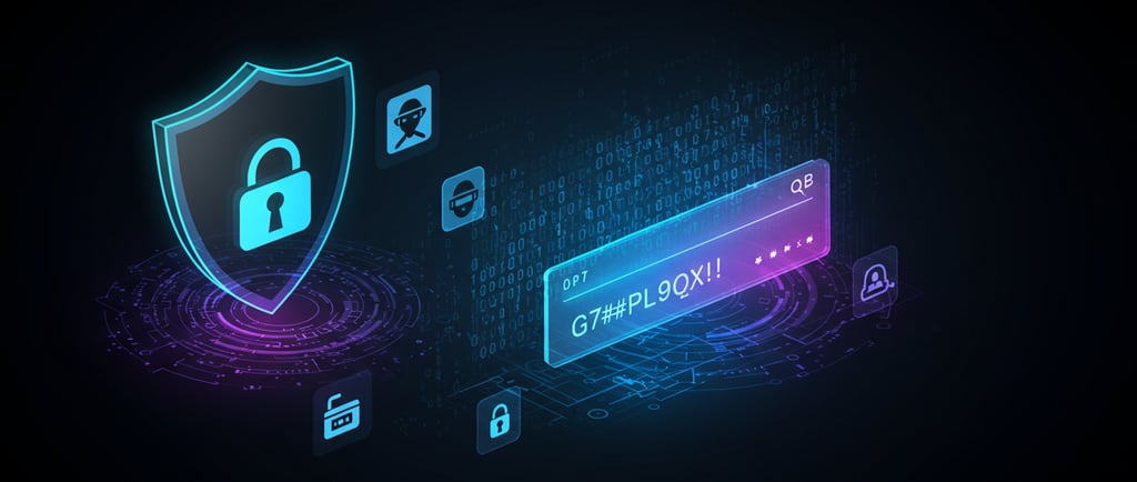 digital illustration in a modern, tech-inspired style representing cybersecurity.