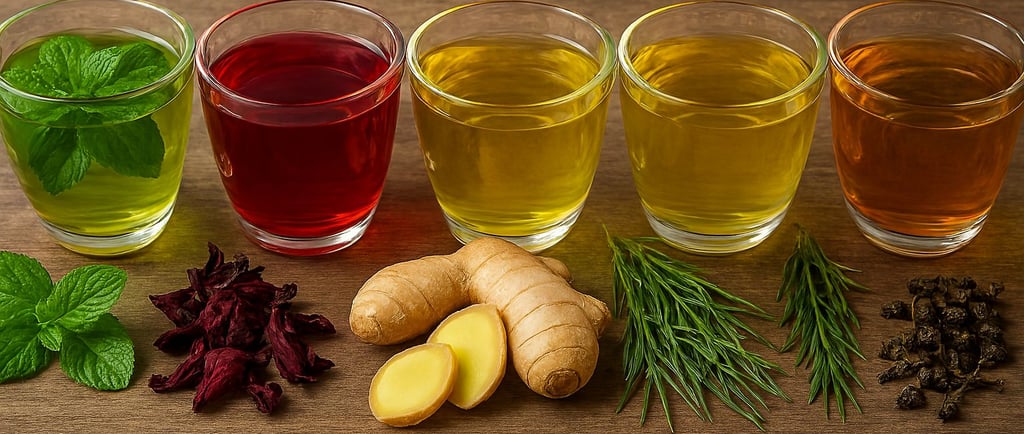 5 chás naturais para emagrecer: verde, hibisco, gengibre, cavalinha e oolong