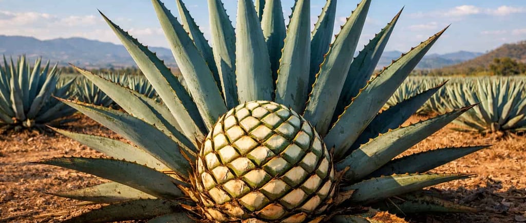  Planta de agave maduro bajo el sol en Oaxaca