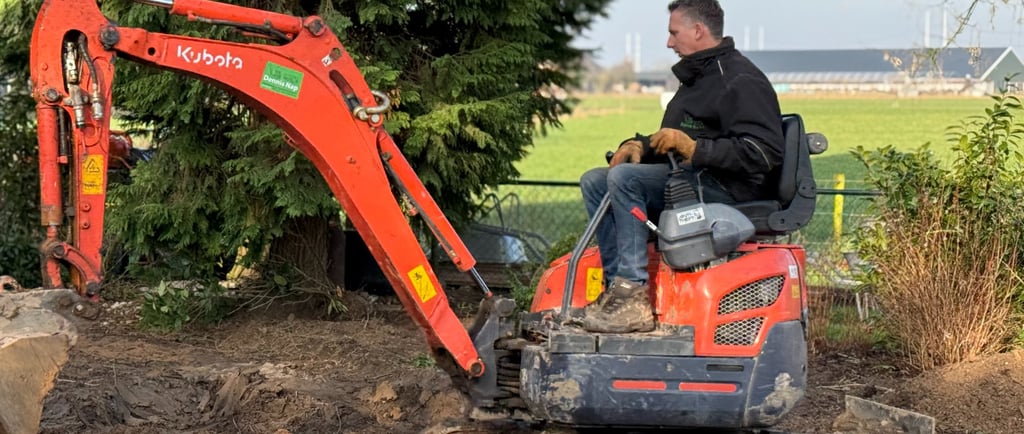 Uit gegraven met de mini kraan