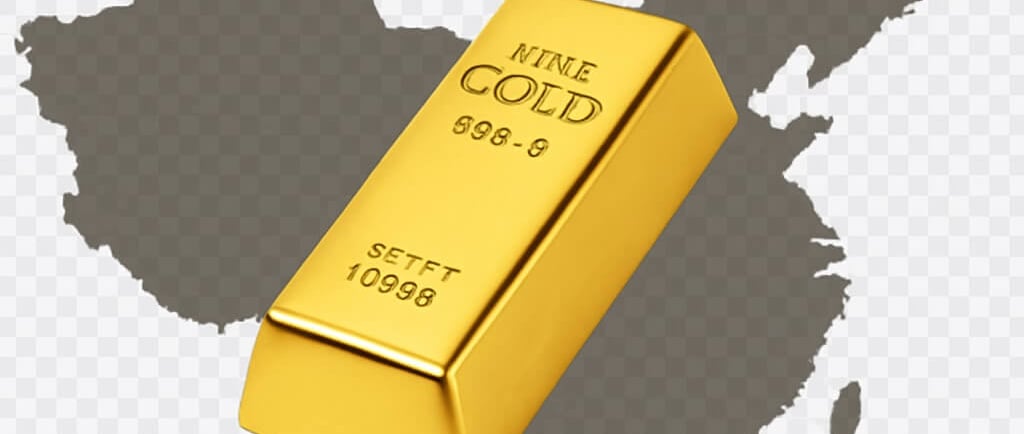 Mapa ciny a zlata tehlicka