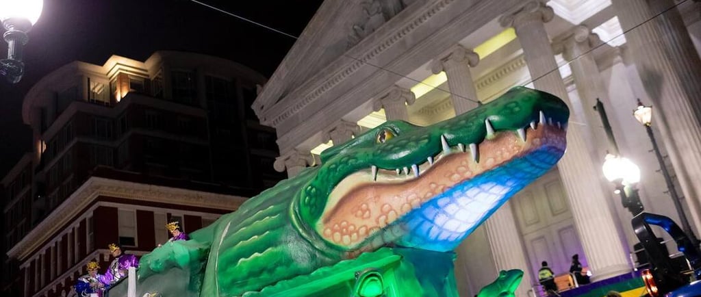 Mardi Gras 2023 - Krewe of ALLA Gator Float (Source: https://kreweofalla.net/index.html )