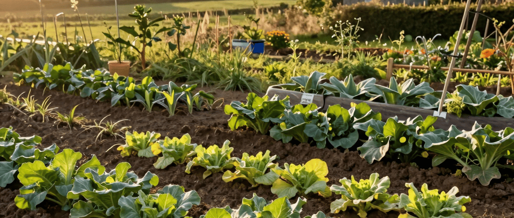 Close-up of fresh Ascophyllum nodosum seaweed being hand-harvested on a rocky Breton shore under a soft morning light.