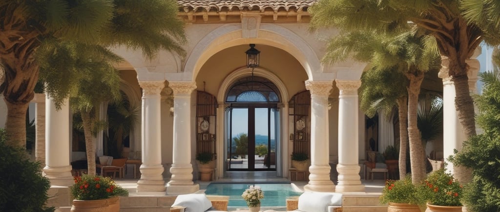 two white garage doors in front of a building