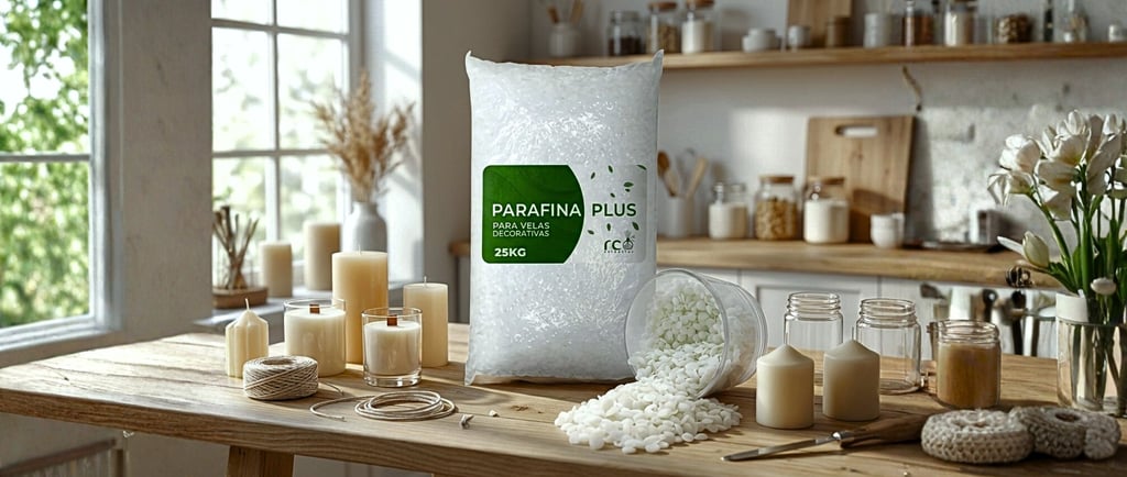 Saco Parafina com velas ao redor