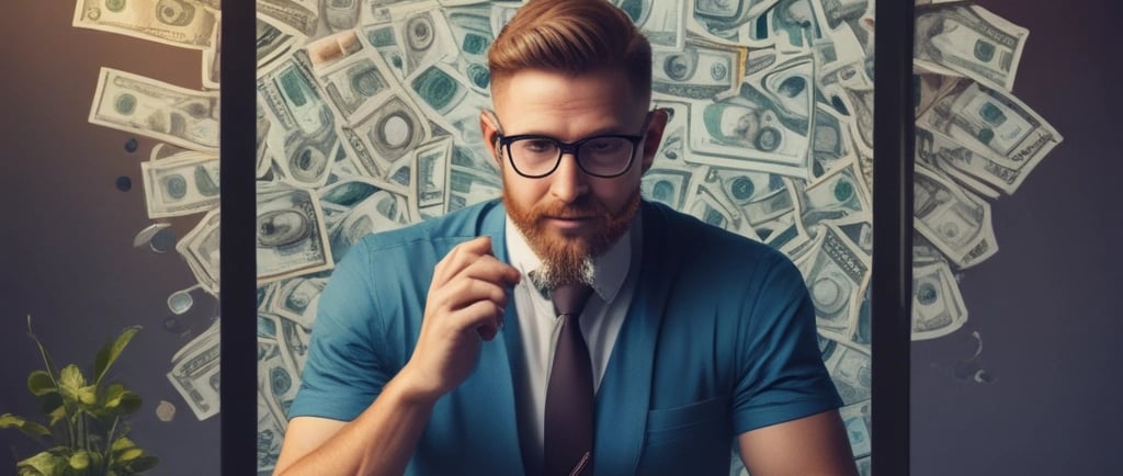 Hand using calculator on smartphone over money.