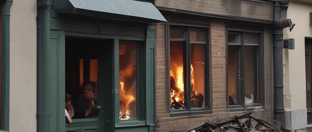 a large green landscape with a few buildings and a few trees