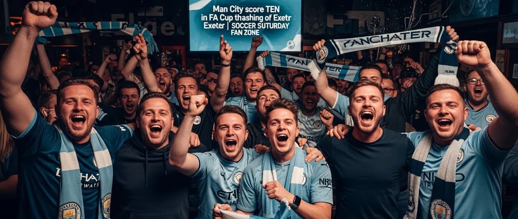 Fan reaction after Man City score TEN in FA Cup thrashing of Exeter | Soccer Saturday Fan Zone