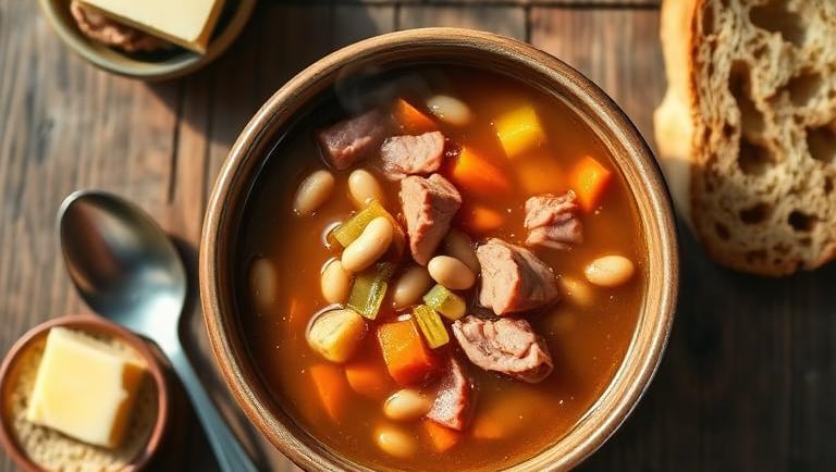Discover the ultimate ham and bean soup recipe. Learn traditional methods, tips for canned beans, an