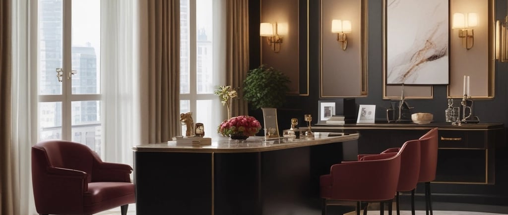 Elegant hotel lounge with warm lighting representing luxury concierge service and high touch guest.