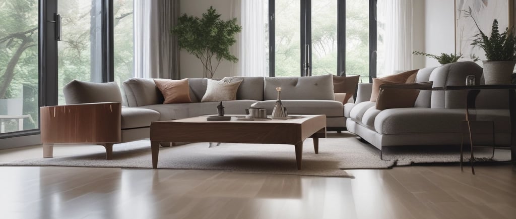 brown wooden parquet floor with white wall paint