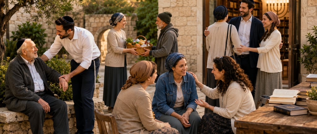 Picture of serving one another.