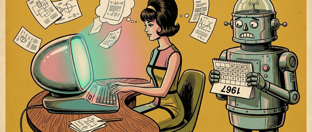 illustration of human and temporal-dyslexic robot writing togehter