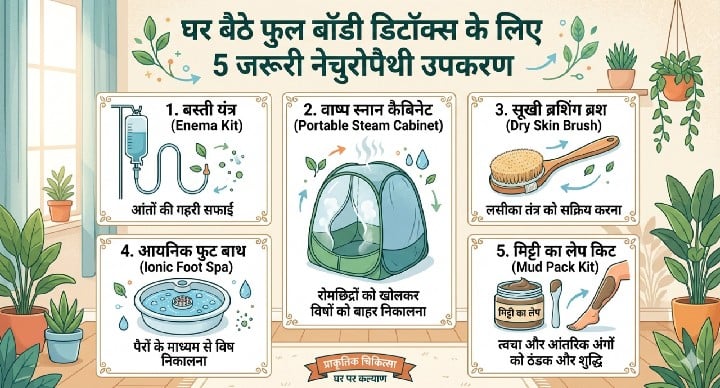 घर बैठे फुल बॉडी डिटॉक्स के लिए 5 जरूरी नेचुरोपैथी उपकरण