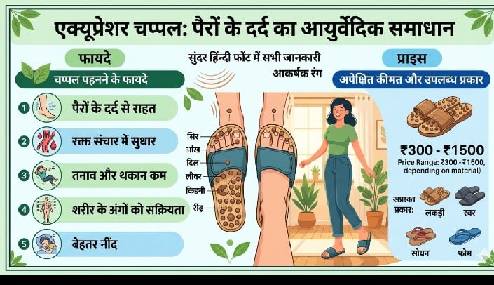 पैरों के दर्द के लिए एक्यूप्रेशर चप्पल के फायदे और प्राइस