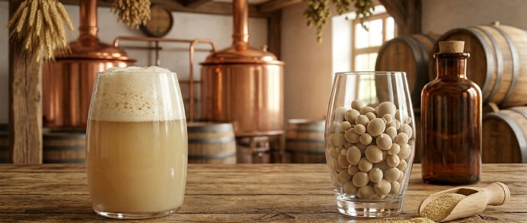 Diferentes estados de la levadura cervecera: fermentación líquida con krausen, cepas líquida