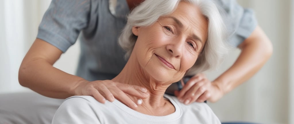 massage d'une personne âgée