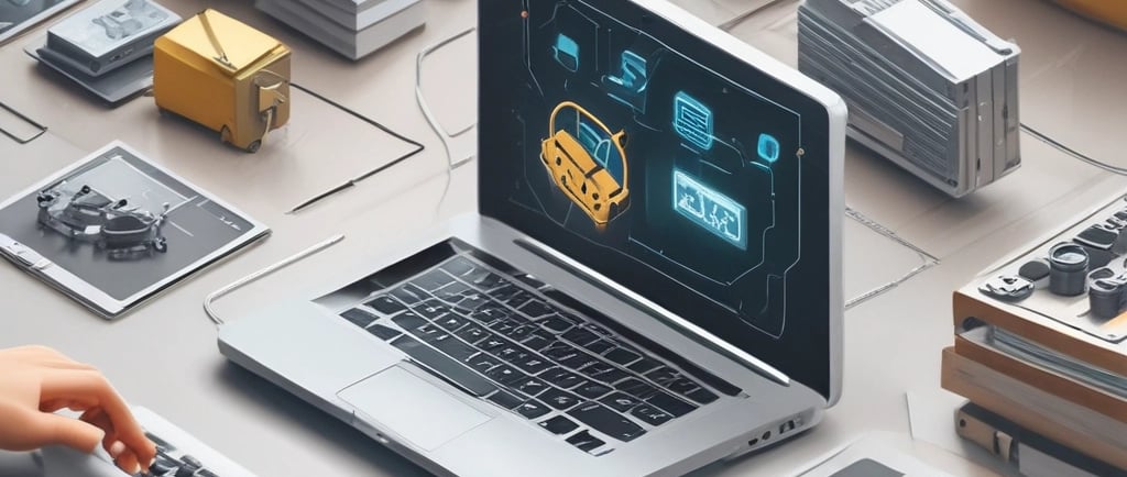 a man in a suit and tie is holding a laptop computer