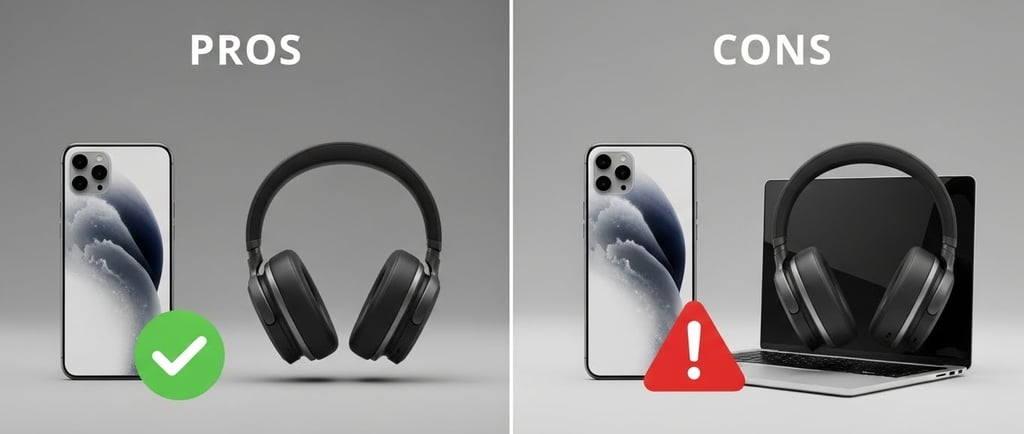 a pair of headphones with a laptop and a laptop