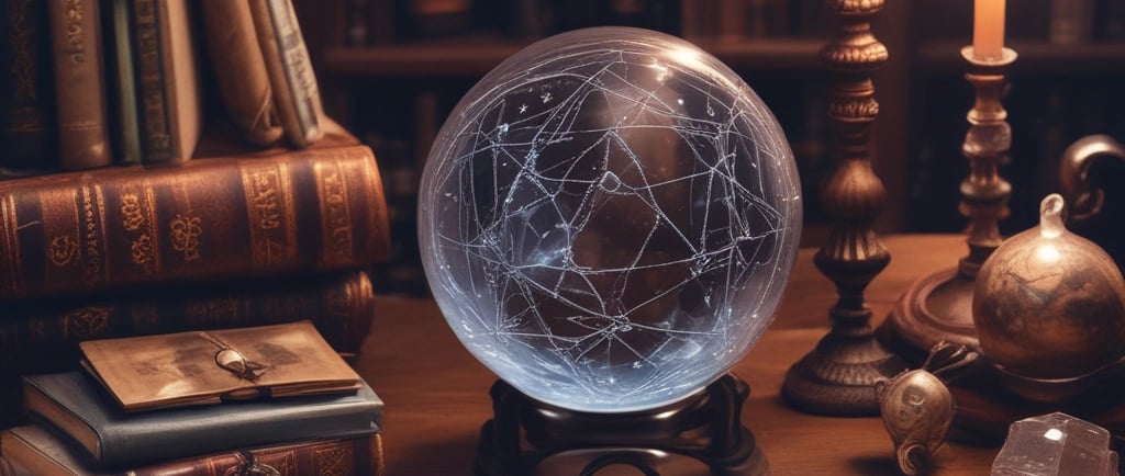 A cozy reading nook bathed in warm golden light, surrounded by stacked fantasy novels, a steaming mug with a mystical symbol, and a soft brown throw.