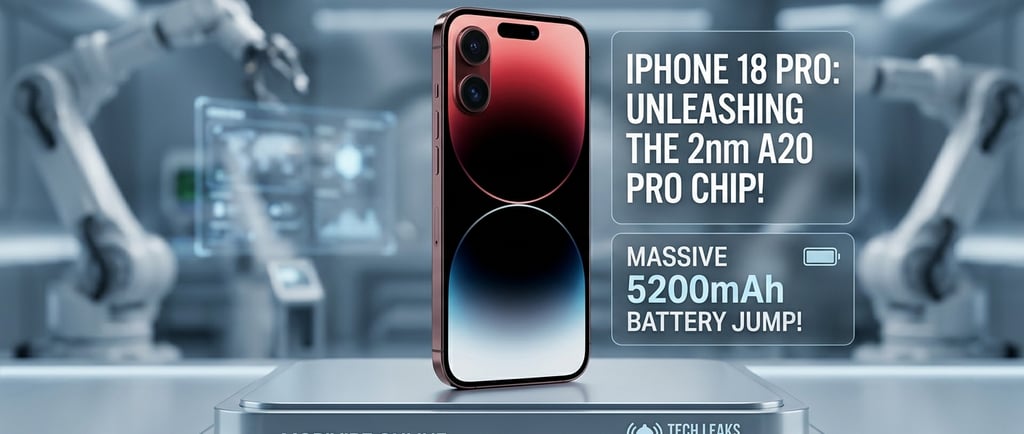 iPhone 18 Pro Leaks 5200mAh Battery 2nm A20 Pro Chip Deep Red Color Mobivibe.online