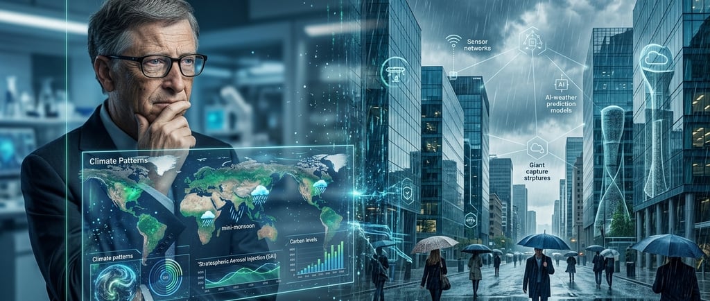 Bill Gates Climate Tech research and unseasonal March rain visual for Mobivibe.online.