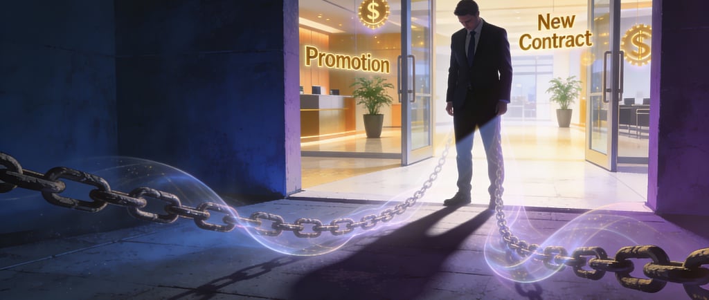 a man standing in front of a building with a chain link link link