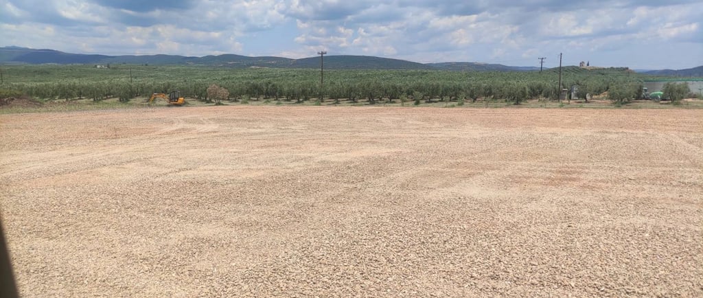 Field leveled by machinery for agricultural work