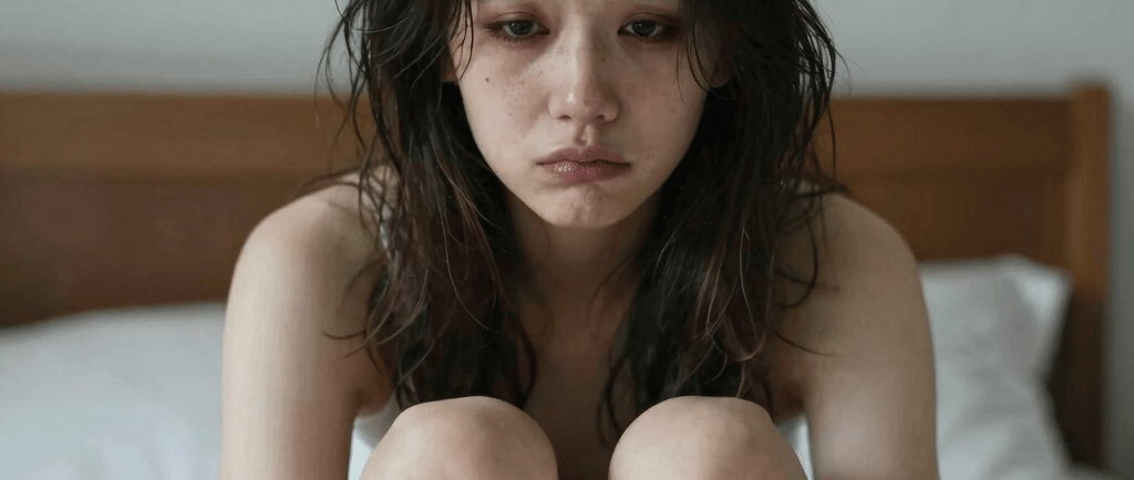 A bright, fresh woman enjoying nature in a light green dress, embodying health and vitality.