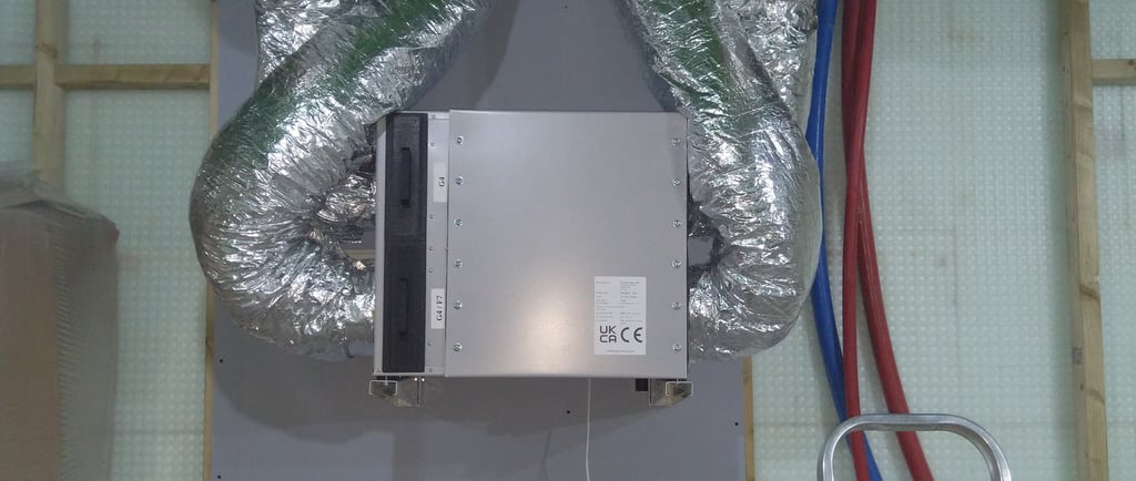 centrala wentylacyjna rekuperator kawavent montarz pod sufitem