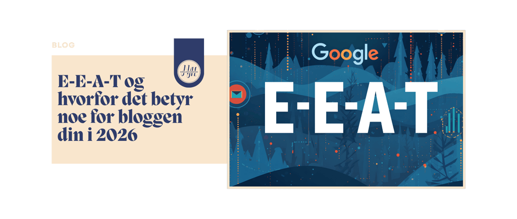 Google E-E-A-T SEO guide for 2026 blogs featuring a dark blue forest graphic and white typography.