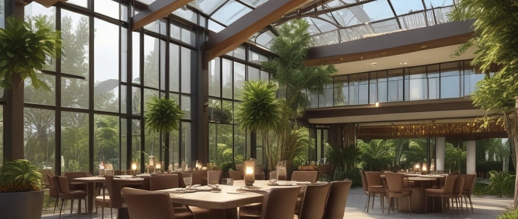 A warm, sunlit photo of the Danao Prime Group headquarters, framed by lush greenery symbolizing growth and unity.