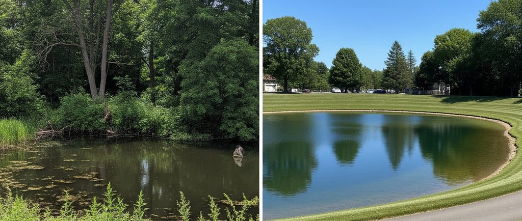 North Georgia Detention Pond Clearing: Before and After