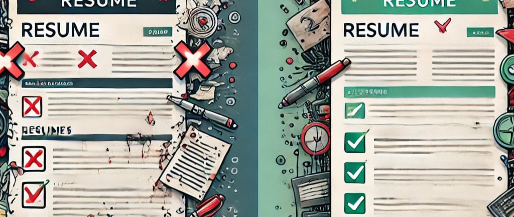 a good resume and a bad resume