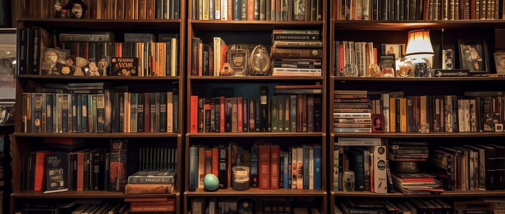 Old looking books on a bookshelf