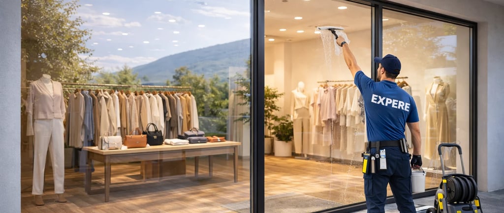 Nettoyage de vitrine de commerce dans le Pays de Gex