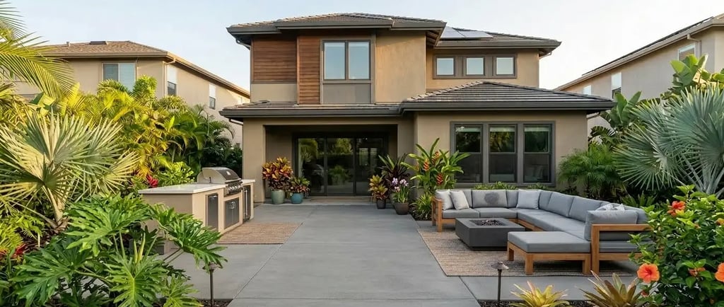 Concrete patio  in Apopka Florida designed for outdoor living