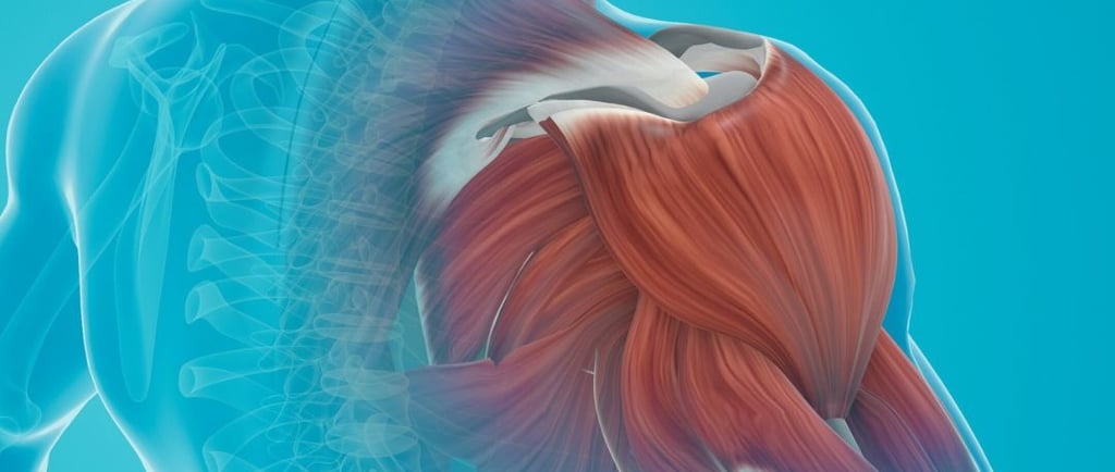 a man with a large shoulder pain