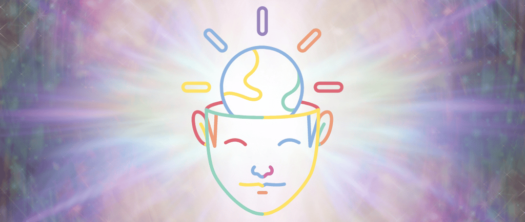 a person with a headphones on and a light bulb