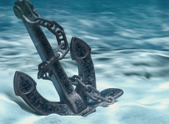 a large anchor anchor anchor in the ocean