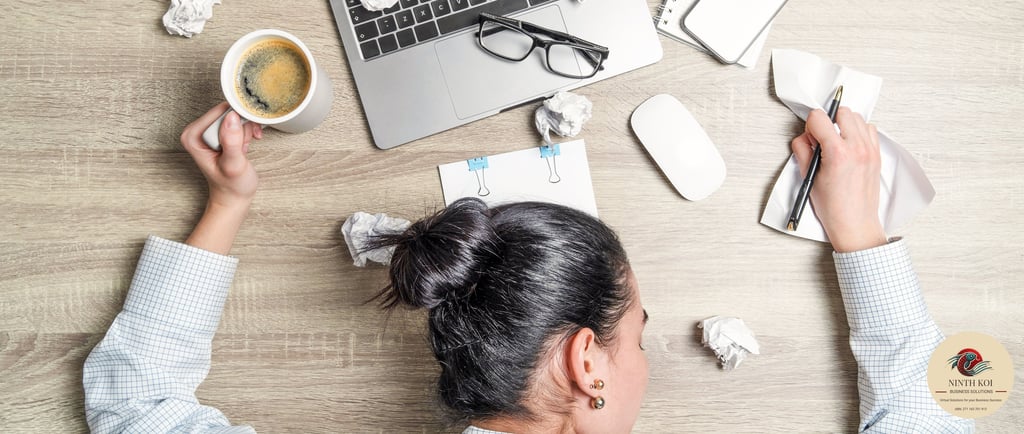 a stressed business owner in overwhelm