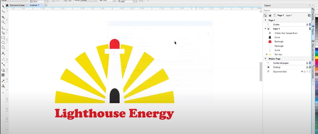 Light House Logo created with CorelDraw