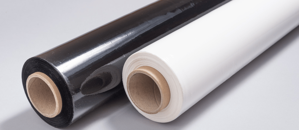 Rolo de Filme Stretch transparente e preto disponível para paletização em São Paulo