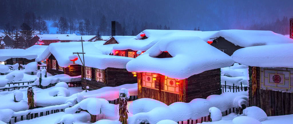 Snow town China
