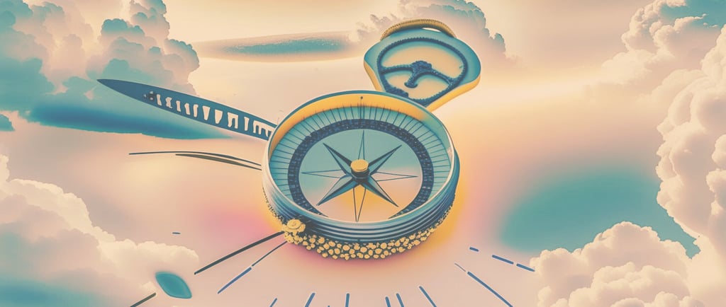 a clock with a clock on it and a plane flying in the sky